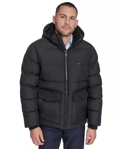 Куртка TOMMY HILFIGER Men's Two Pocket Hooded Puffer Jacket&nbsp; 155AP179-BLK фото