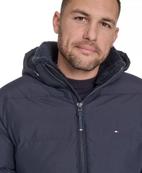 TOMMY HILFIGER Men's Two Pocket Hooded Puffer Jacket 155AP179-NAVY фото