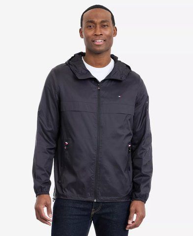 Куртка TOMMY HILFIGER Men's Hooded Windbreaker Jacket&nbsp; THM20066-BLACK фото